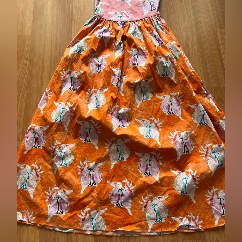 Rachel Antonoff Pink and Orange Maxi Dress with Playful Print - Picture 12 of 16